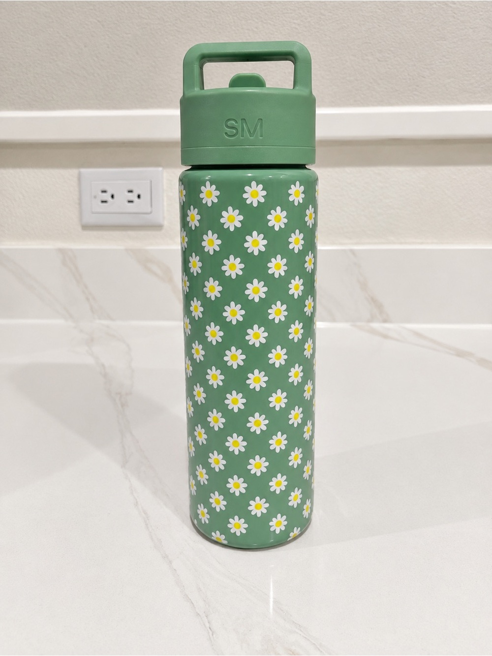 SM Green Daisy Stainless Water Bottle